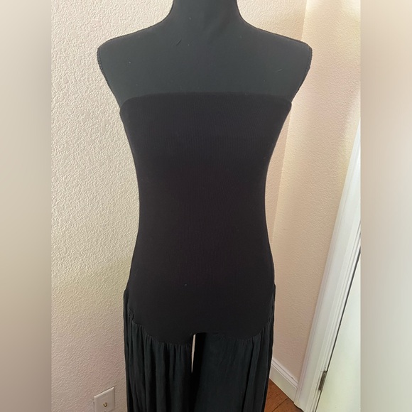 Ioanna Kourbela Black Strapless Wide Leg One Piece Jumpsuit Size Small - Picture 4 of 15